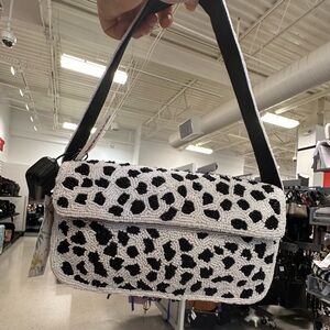America & Beyond Dalmatian Beaded Shoulder Bag NWT